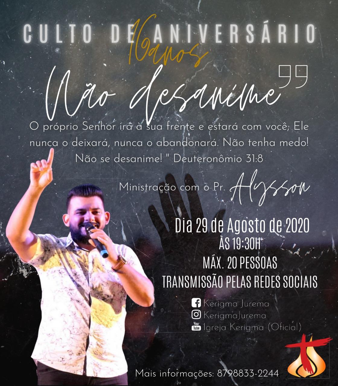 CULTO DE ANIVERSÁRIO CULTO DE ANIVERSÁRIO